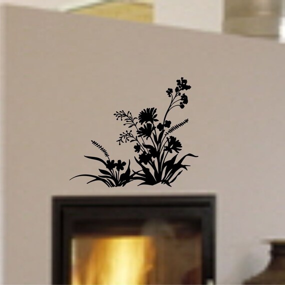 Items similar to Wall Decal Wildflowers Vinyl Wall Art Sticker