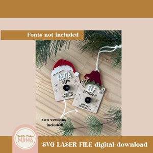 Lime laser Santa Cam | Fichier SVG pour Santa Cam | Surveillance du pôle Nord | Fichier numérique Elf Cam | Fichier découpé au laser | Fichiers de Noël