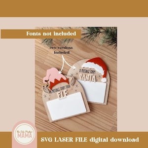 エルフからのメッセージ デジタル ファイル | SVG ファイル | クリスマス レーザー カット ファイル | Glowforge ファイル | 彫刻 SVG ファイル