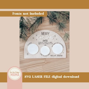 Vassoio di Babbo Natale SVG / File digitale vassoio di Natale / Vassoio di legno SVG / File di Natale / Biscotti per file digitale vassoio di Babbo Natale / File di Natale