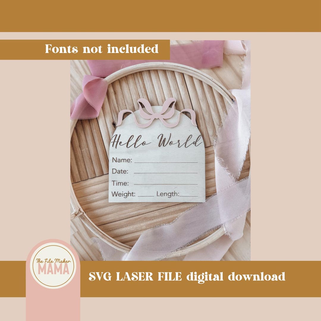 Bow Baby Milestone Cut File | SVG File | Digital Download | Laser Cut ...