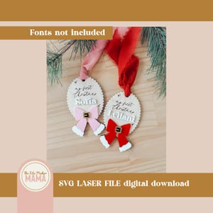 Primo ornamento natalizio del bambino SVG / File di taglio laser di Natale / File digitali per laser / File di Natale / File di taglio laser dell&#39;ornamento /