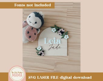 Lady Bug Baby Name Sign Cut File | SVG File | Digital Download | Laser Cut File | Engraved File | Baby Laser Cut File | Baby Girl Sign Svg