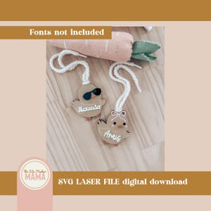 Ostern Küken Namensschilder SVG | Ostern Digital Schnitt Dateien | Küken Tag SVG | Ostern Laser Cut Dateien | Osterei Anhänger SVG | Osternest Anhänger