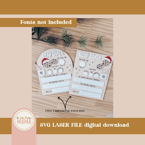Lettera di Babbo Natale Svg / File di taglio laser di Natale / Lettera di Babbo Natale riutilizzabile tagliata al laser / File digitali di Natale / SVG di Natale / Attività per bambini