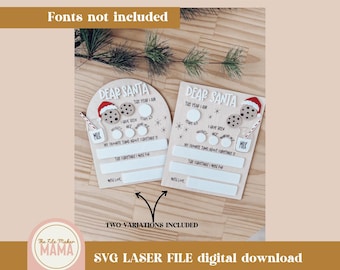 Santa Letter Svg | Christmas Laser cut files | Santa Reusable Letter Laser Cut | Christmas Digital Files | Christmas SVG | Kids Activities