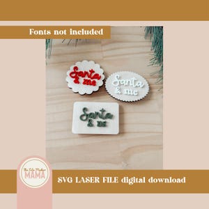 サンタ冷蔵庫マグネット SVG | フォトフレームレーザーファイル | クリスマスレーザーカットファイル | サンタフレーム SVG | レーザー用デジタルファイル | クリスマス