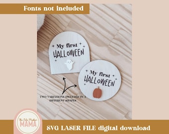 My first Halloween SVG File | Digital Download | Laser Cut file for Laser Machine | Wood Engraved | Baby's First Halloween Sign Laser Cut |