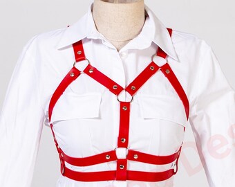 Bdsm Gear for Women, Leather Harness for Women, Bdsm Chest Harness for Women, Submissive Lingerie, Harness Cage Bra