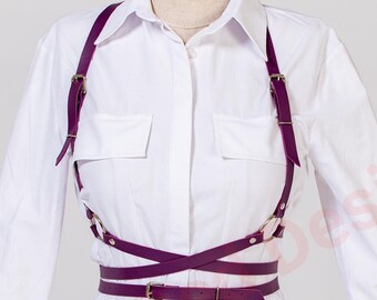 Adjustable Vegan Leather Body Harness Belt