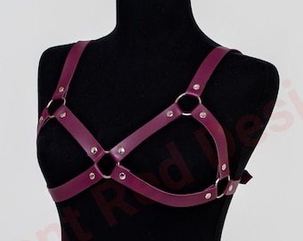 Handmade Vegan Leather Strappy Bra Harness: Festival Fashion Top