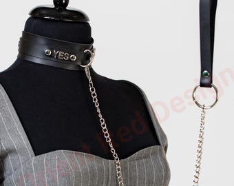Black Leather Choker with Engraved Pendant, Custom Engraved Ddlg Day Collar, Personalized Submissive Gift, Black Leather Choker