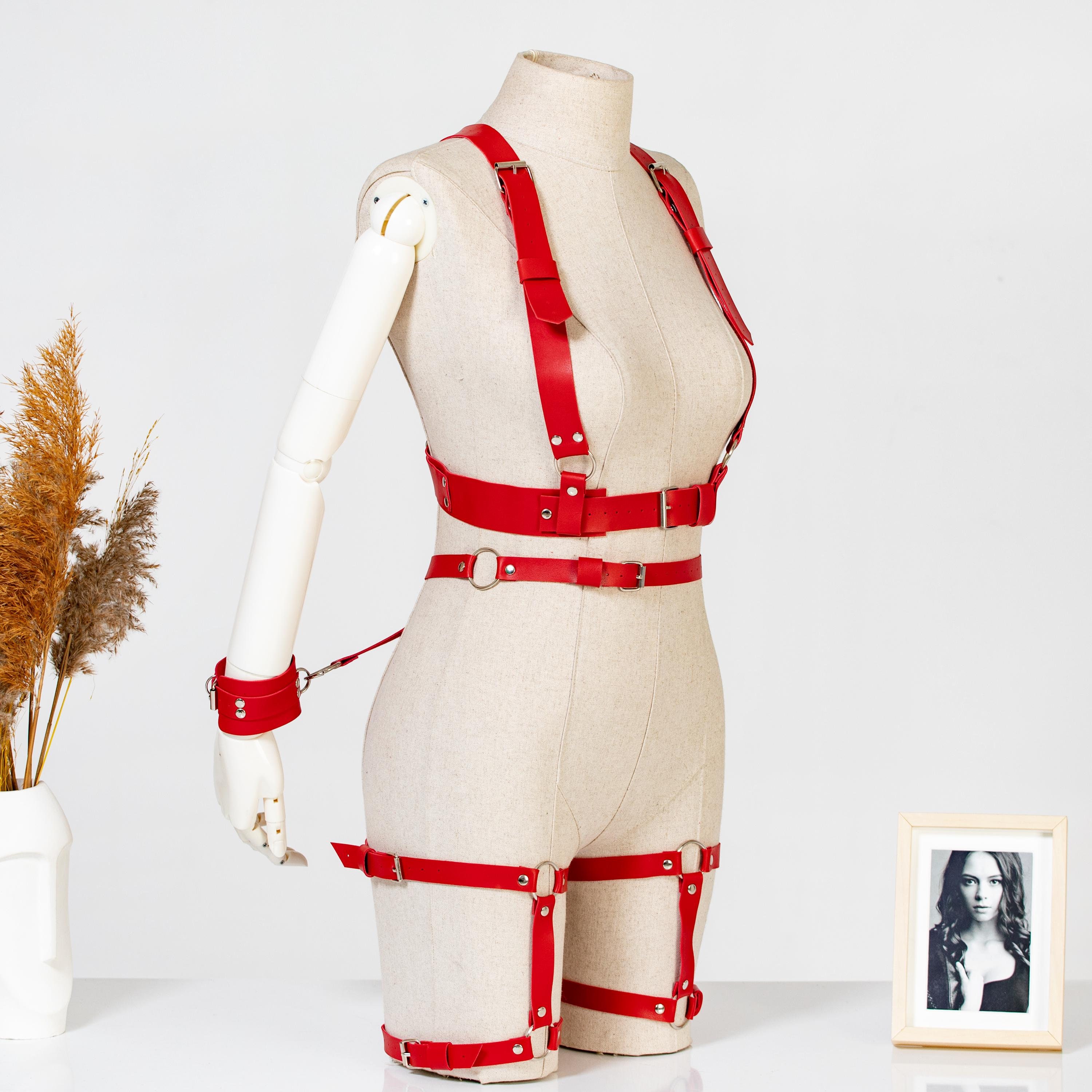 Sexy Full Body Harness, Adjustable Leather Bondage Harness 