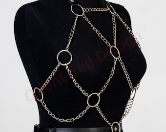 Chain Body Harness for Women, Gothic Chain Harness Belt, Bdsm Chain Harness for Women, Bondage Chain Harness, Sexy Chain Body Harness