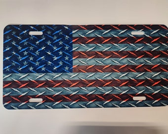 License Plate, UV Protected,  American Flag
