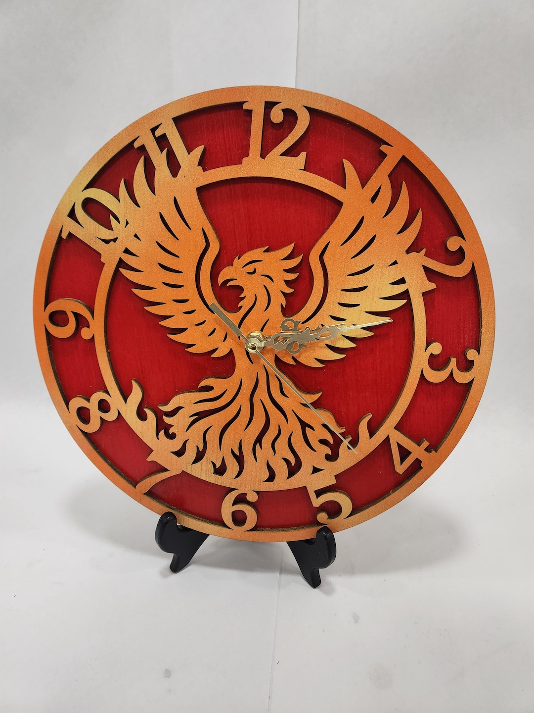 Phoenix Clock Rising Phoenix Wooden Clock - Etsy