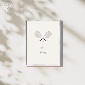 Minimalist Tennis Wall Art Tennis Princess Poster Digital Download Digital Wall Art