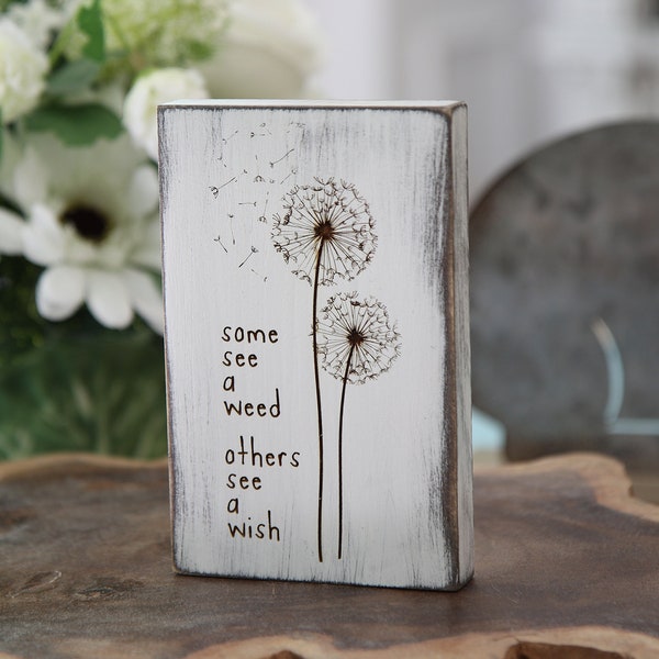 Tiered Tray Sign - Some See a Weed | Others See a Wish | Distressed Sign | Rustic Decor | Mini Sign | Farmhouse Decor