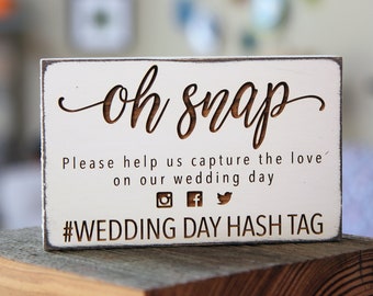 Custom Wedding Hashtag Sign | Custom Social Media Wedding Sign | Distressed Sign | Rustic Wedding Decor | Mini Sign
