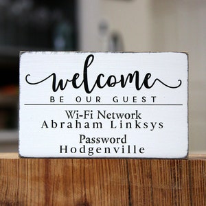 Guest Bedroom Wi-Fi Custom Sign - Welcome Be Our Guest