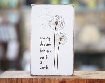 Tiered Tray Sign - Every Dream Begins with a Wish