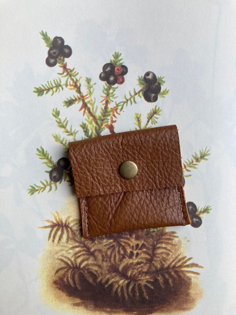 The Lilliput a dinky SNAP ring case Collector brown leather change purse mini coin pouch minimalist pill keeper fund purse EDC bullion image 7