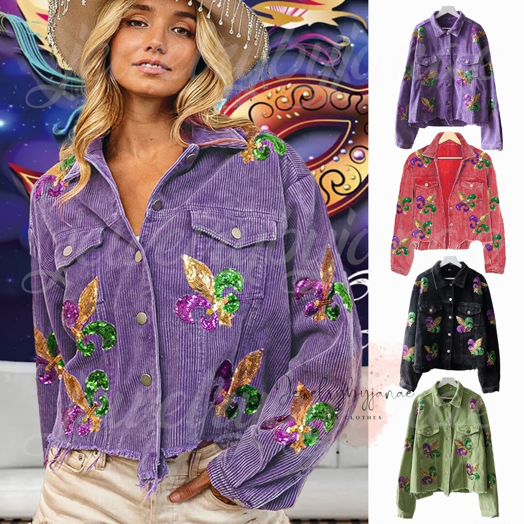 mardi gras denim outfit