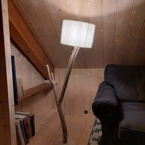 Wooden floor lamp