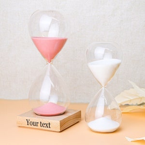 5/15/30/60 mins Personalized Sand Hourglass | Custom Engraving Sand Ceremony with base | Hourglass for Wedding for Couple home decor