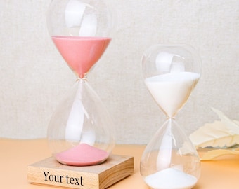 5/15/30/60 mins Personalized Sand Hourglass | Custom Engraving Sand Ceremony with base | Hourglass for Wedding for Couple home decor