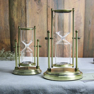Custom Engraving Refillable Metal Hourglass | Personalized Empty Hourglass for Wedding | Sand timer for Dad | home decor housewarming gift