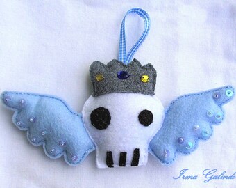 El Rey (The King)  Skull Felt Ornament