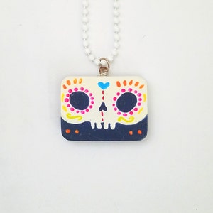 Miniature Painting Pendant Original hand painted Day of the dead sugar skull