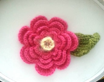 Crocheted Flower Hair Snap Clip