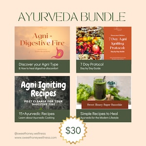 Instant Download Ayurveda Guidebook! Recipes & How to Heal your Digestive System | Ayurveda for Modern Living | Self Healing Empowerment