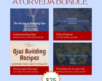 Ayurveda Food Guide Instant Download | Ojas Building | 15+ Recipe eBook | 5 Day Guide to Vitality & Immunity | Grocery List  | Step by Step