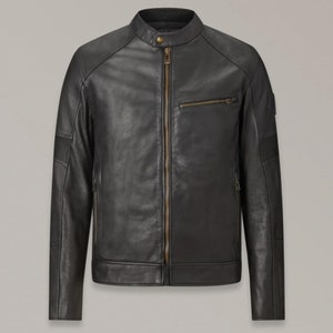 Men&#39;s Vintage Motorcycle Leather Jacket.