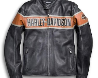 Men Harley-Davidson® Victory Lane Leather Jacket, Biker Leather Jacket.