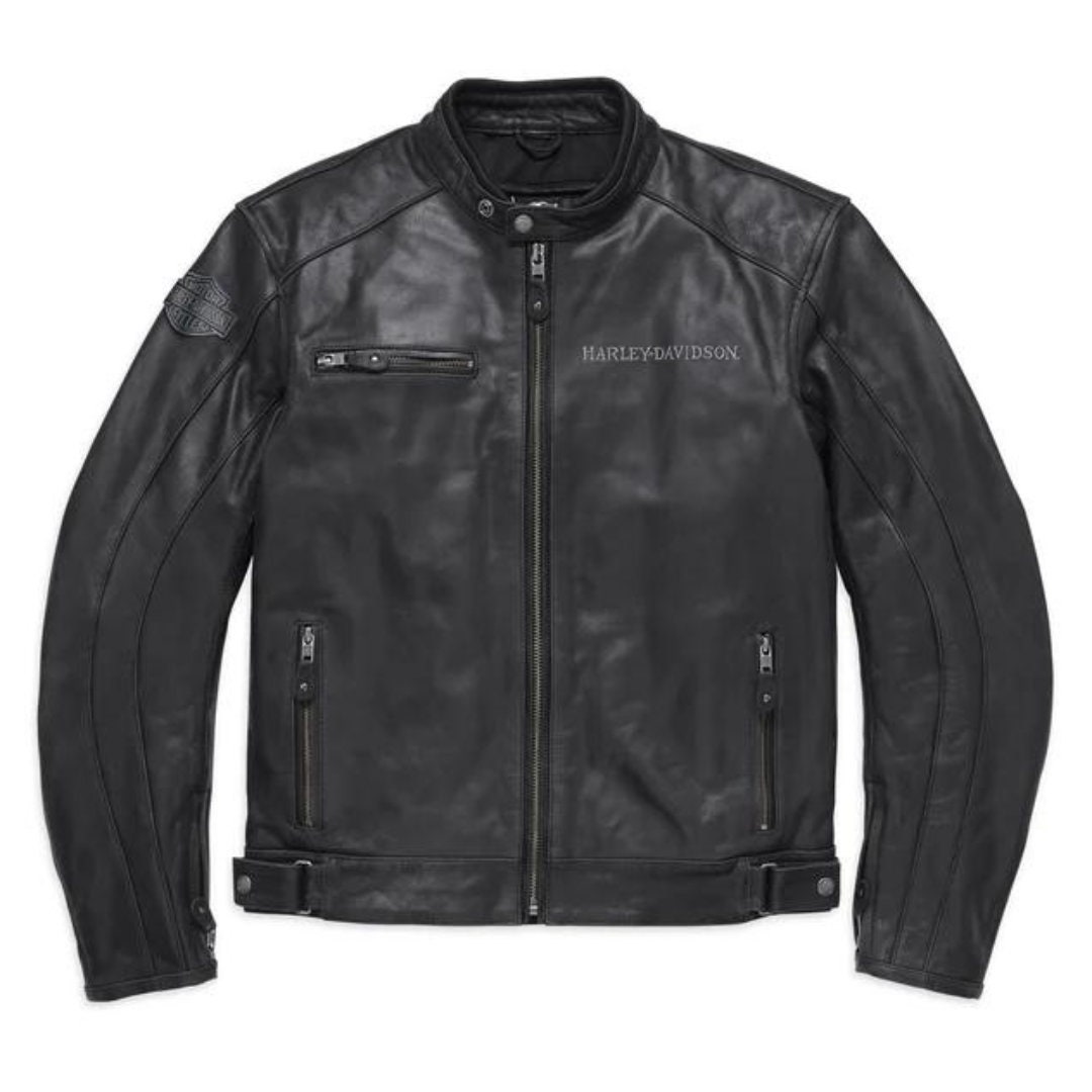 Harley-davidson Men's Reflective Skull Leather Jacket. Biker