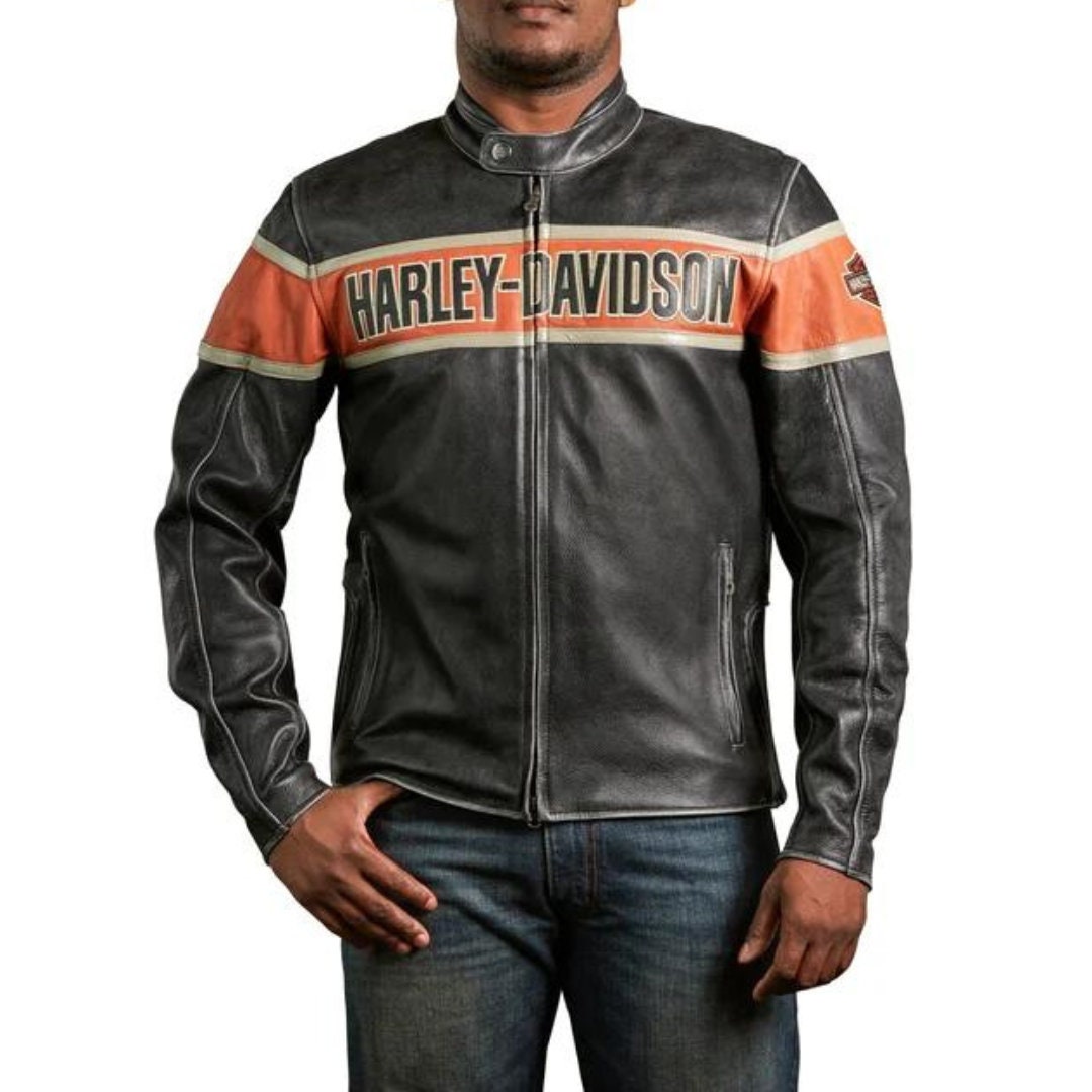 Men Harley-davidson® Victory Lane Leather Jacket, Biker Leather