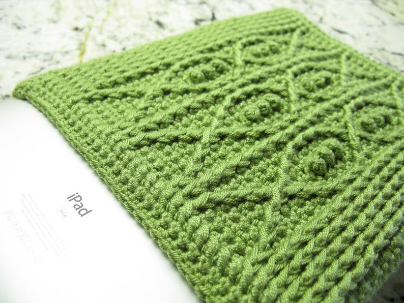 Crochet Pattern iPad Cover Crochet Cable Fish Digital Download PDF Crochet Pattern image 2