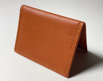 Slim BiFold Wallet Unisex Gift Faux Leather Burnt Orange Card Wallet Minimalist Wallet