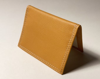 Slim BiFold Wallet Unisex Gift Faux Leather Honey Yellow Card Wallet Minimalist Wallet