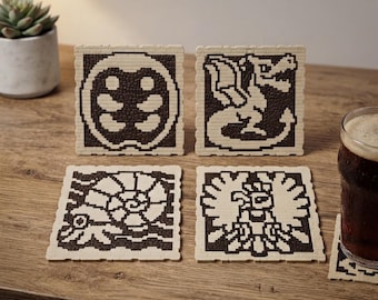 Ancient Tablet Creature Coasters Set of 4