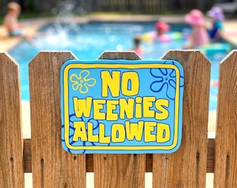 Letrero "Prohibido el paso a salchichas" / Decoración de regalo de broma impresa en 3D, para piscina, patio, oficina o gimnasio.