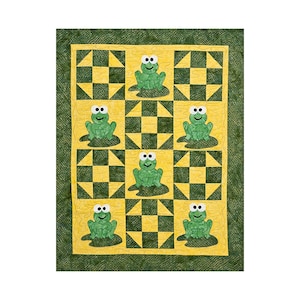 Frog Baby Froggie Baby Quilt - Applique Animal Pattern - Baby Gift - Craft Pattern - Digital PDF Pattern