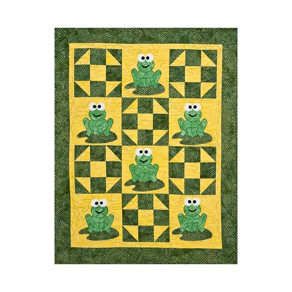 Frog Baby Froggie Baby Quilt - Applique Pattern Animal - Baby Gift - Craft Pattern - Digital PDF Pattern