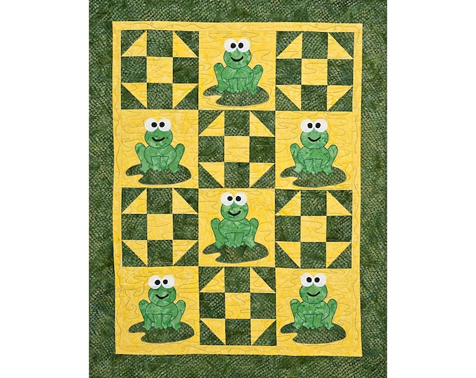 Frog Baby Froggie Baby Quilt - Applique Animal Pattern - Baby Gift - Craft Pattern - Digital PDF Pattern