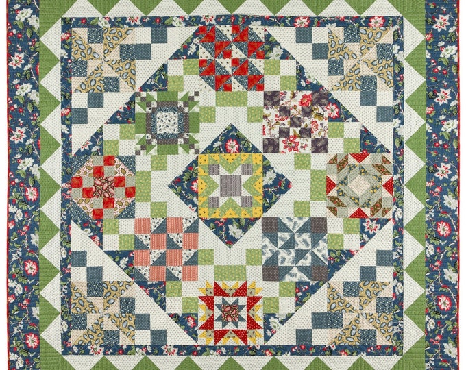 Letters Home Quilt Pattern - Reproduction Fabric - Retro Fabric Design - Sewing Pattern- Pieced Quilt - PDF Digital pattern