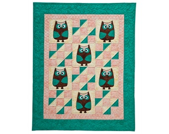 Ollie Owl Baby Quilt - Applique Animal Barn Pattern - Baby Gift - Craft Pattern - Print Pattern